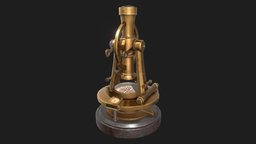 Microscope Astrologique compass, microscope, tools, laboratory, telescope, mecanic, metal, props, science, atelier, astrology, props-assets, oxidation, substance, painter, maya, glass, substance-painter, gold, astrologie, vertdegris