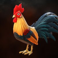 2017 Year of the Rooster bird, chicken, rooster, cock, lowpoly