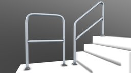 Stainless Steel Railings (Shadeless-Test) railings, stainless-steel, baked-textures, bledner3d, blender-cycles, steel