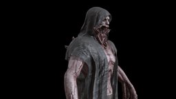 UrbanZombie3 ancient, rpg, hunter, unreal, mutant, undead, claws, logger, character, unity, game, pbr, low, poly, skull, animation, monster, rigged, zombie, ghol