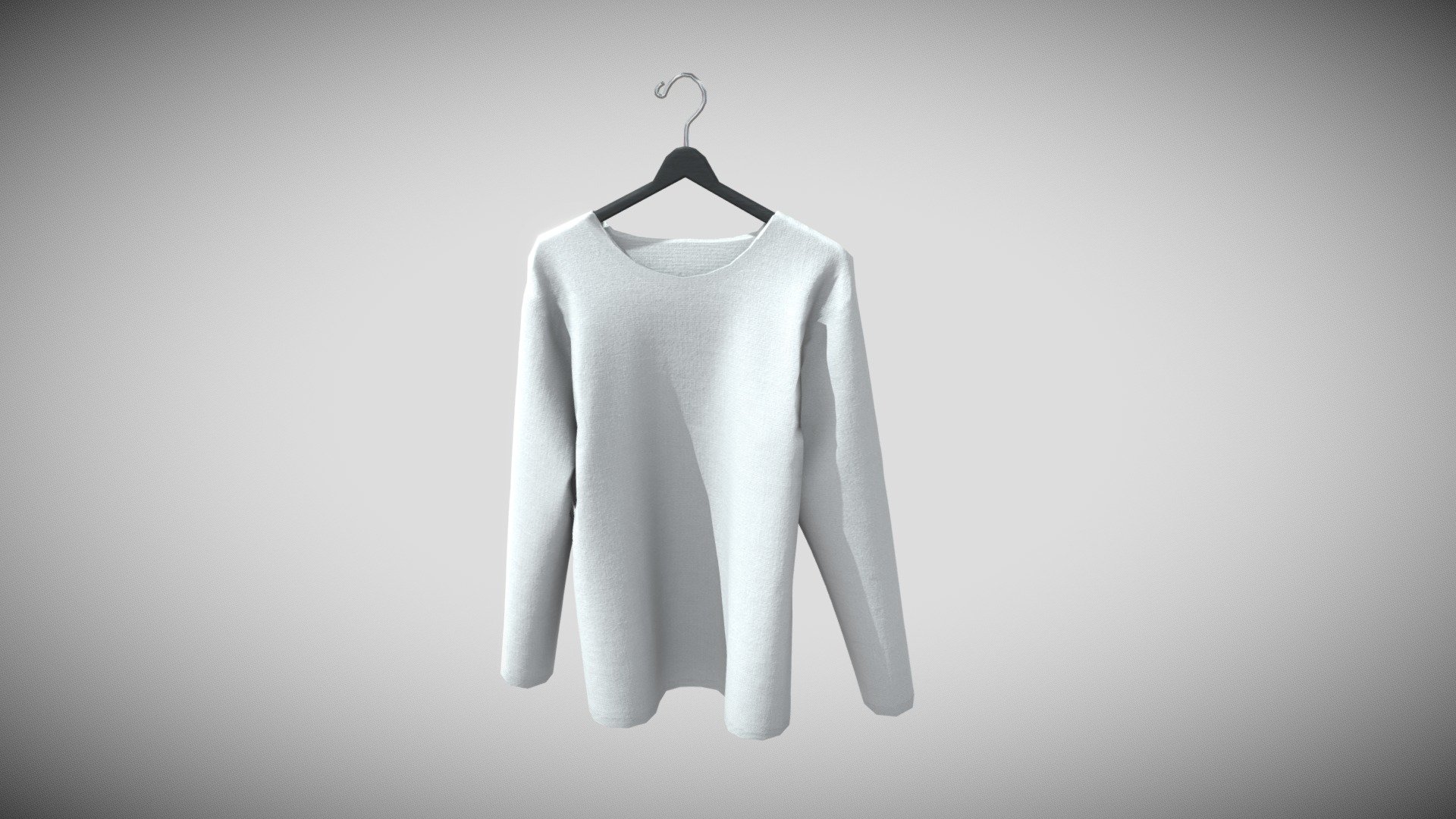 Shirt with long sleeves - White Shirt - Buy Royalty Free 3D model by cardiosaurus 3d model