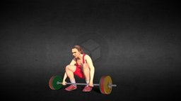 Weightlifter Low-poly 3D model muscle, athlete, muscular, weight, bodybuilder, kettlebell, weightlifter, sport