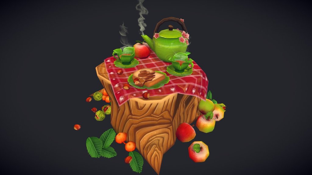 Hey! Autumn is my second favorite season!
I love whestnuts, apples, plants&hellip; and TEA!
Enjoy =) - Autumn tea time - 3D model by Emeryl (@elo-doudoune) 3d model