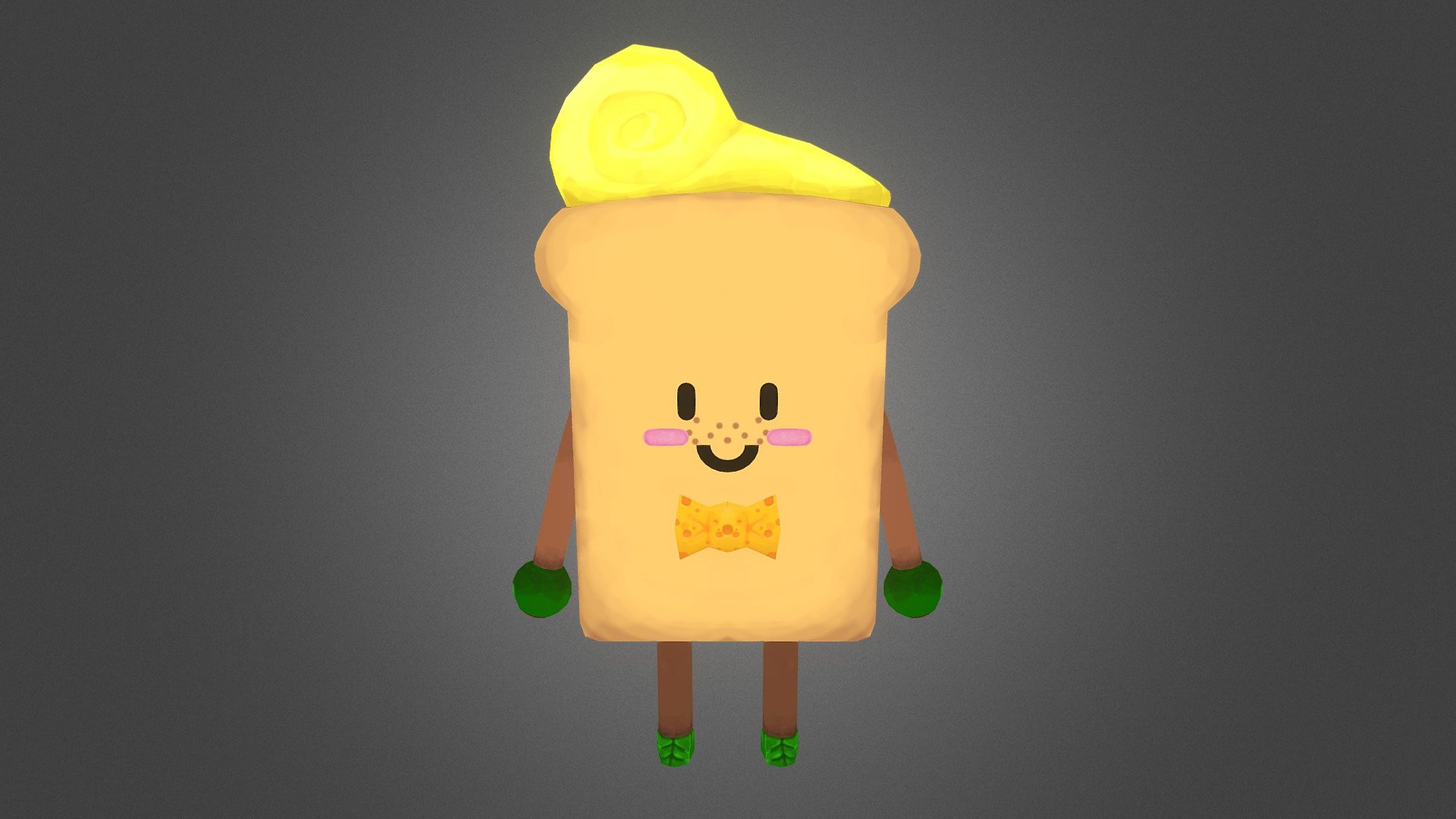 The rework of an old model that i made when i was just starting modeling.
Has butter hair, olives hands, cheese bow tie and lettuce shoes 3d model