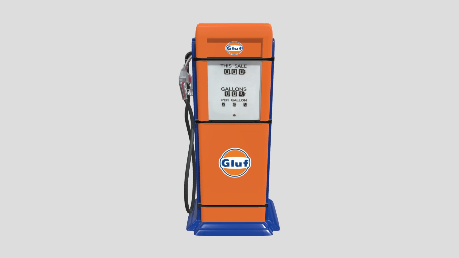 3D model of a vintage gas pump for a college asighnment and website 3d model