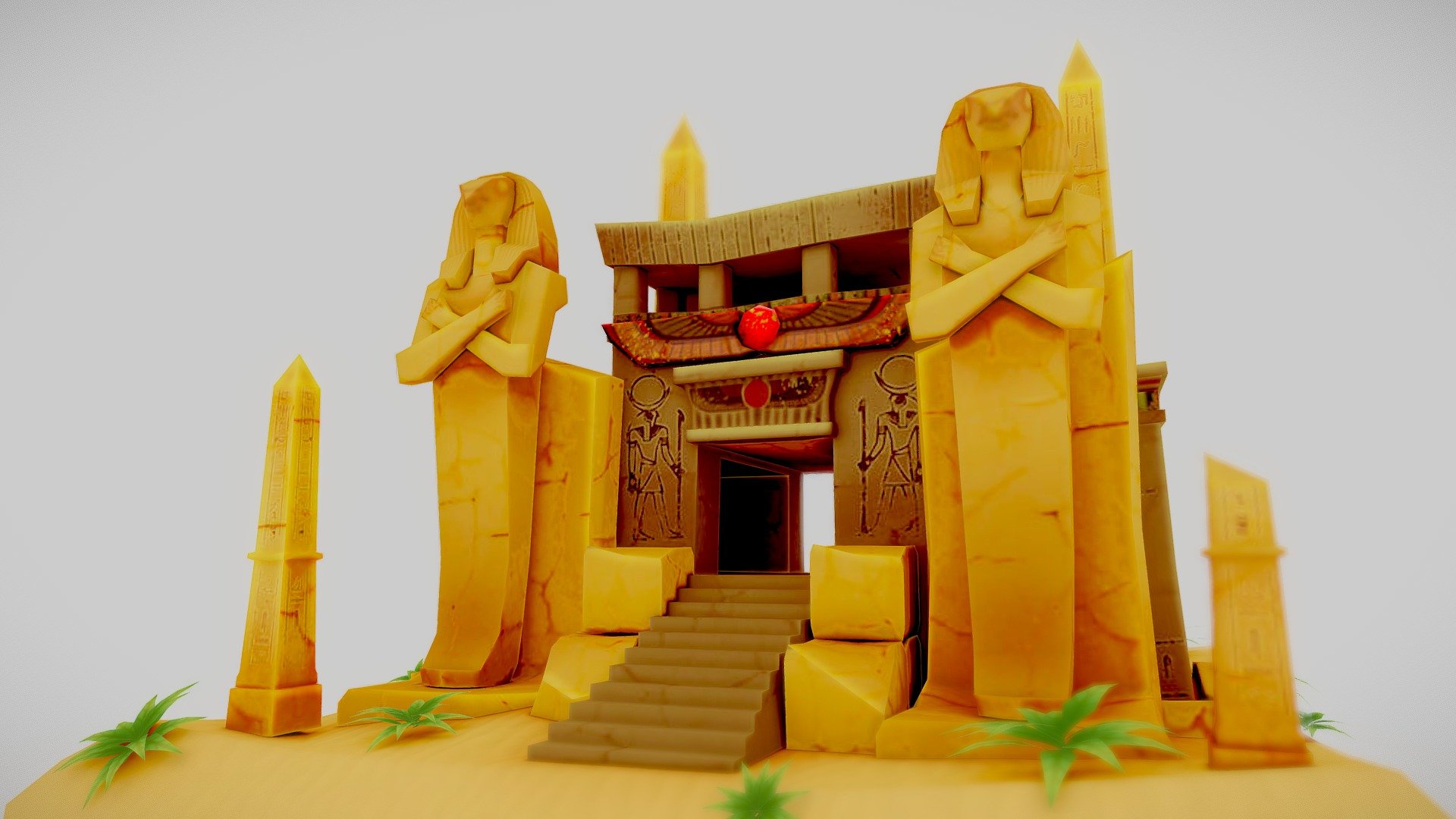 Helloo here's my lowpoly egyptian temple with hand painted textures for the Game Art course at DAE 3d model