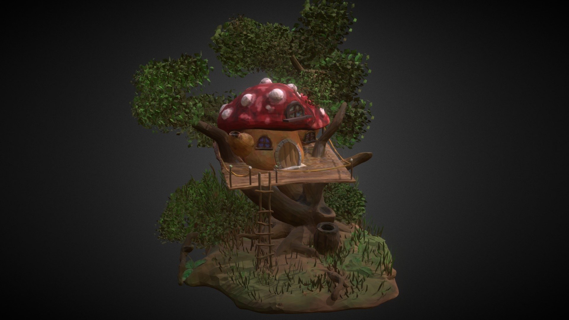 Just my mushroom tree house 3d model