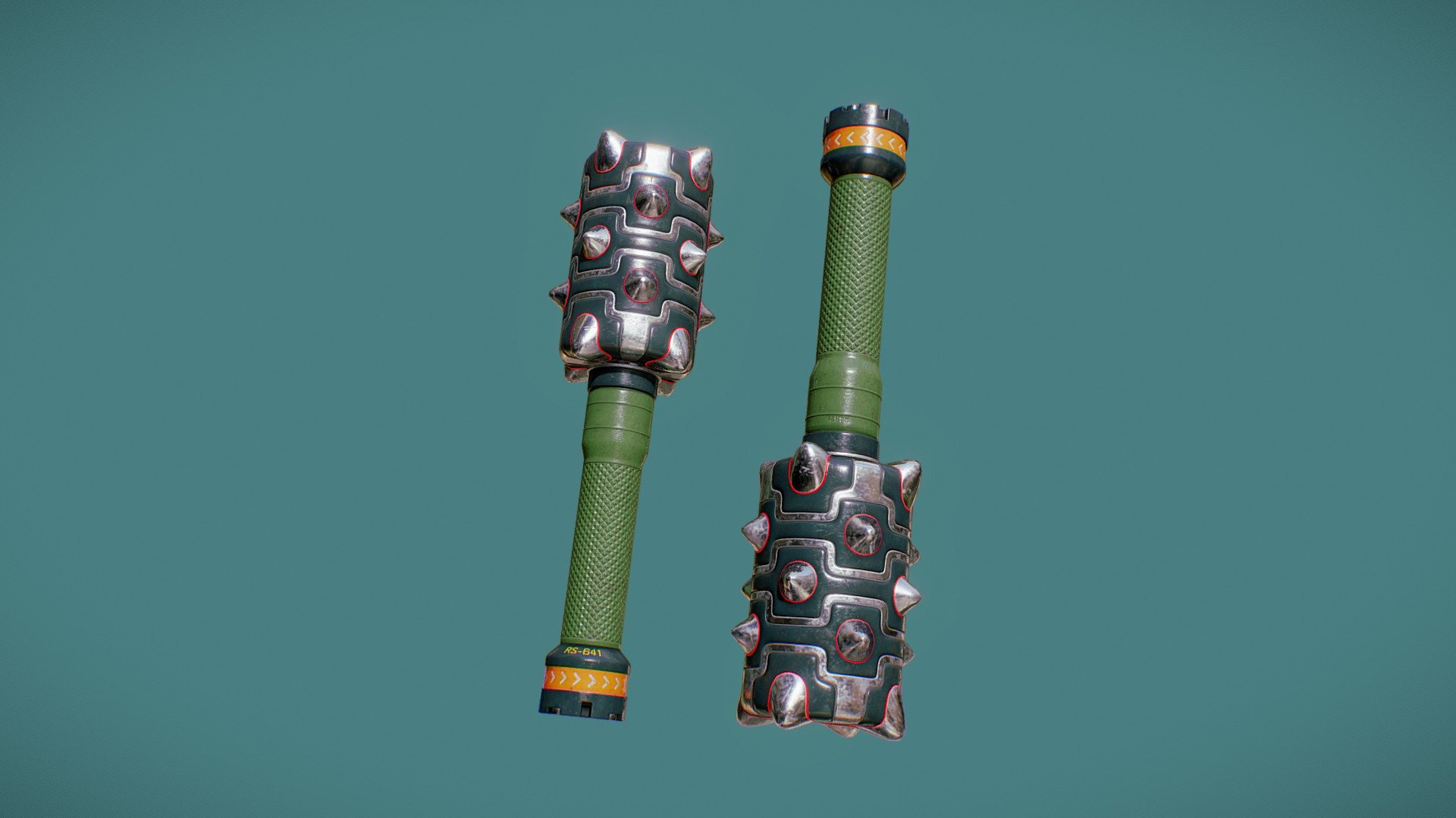 low poly grenade gameasset 4K PBR textures - Sci-fi Grenade - 3D model by 3D Chop Art (@3dchop) 3d model