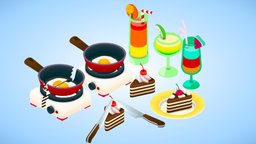 CAKE COCKTAILS FOOD DRINKS ASMR GAME DELICIOUS drink, food, cocktail, cute, cake, assets, cherry, egg, ready, drinking, meal, stove, drinks, birthday, delicious, colors, colorful, cocktails, cakes, cutesy, glass, game, 3d, blender, lowpoly, gameart, gameasset, gameready, asmr