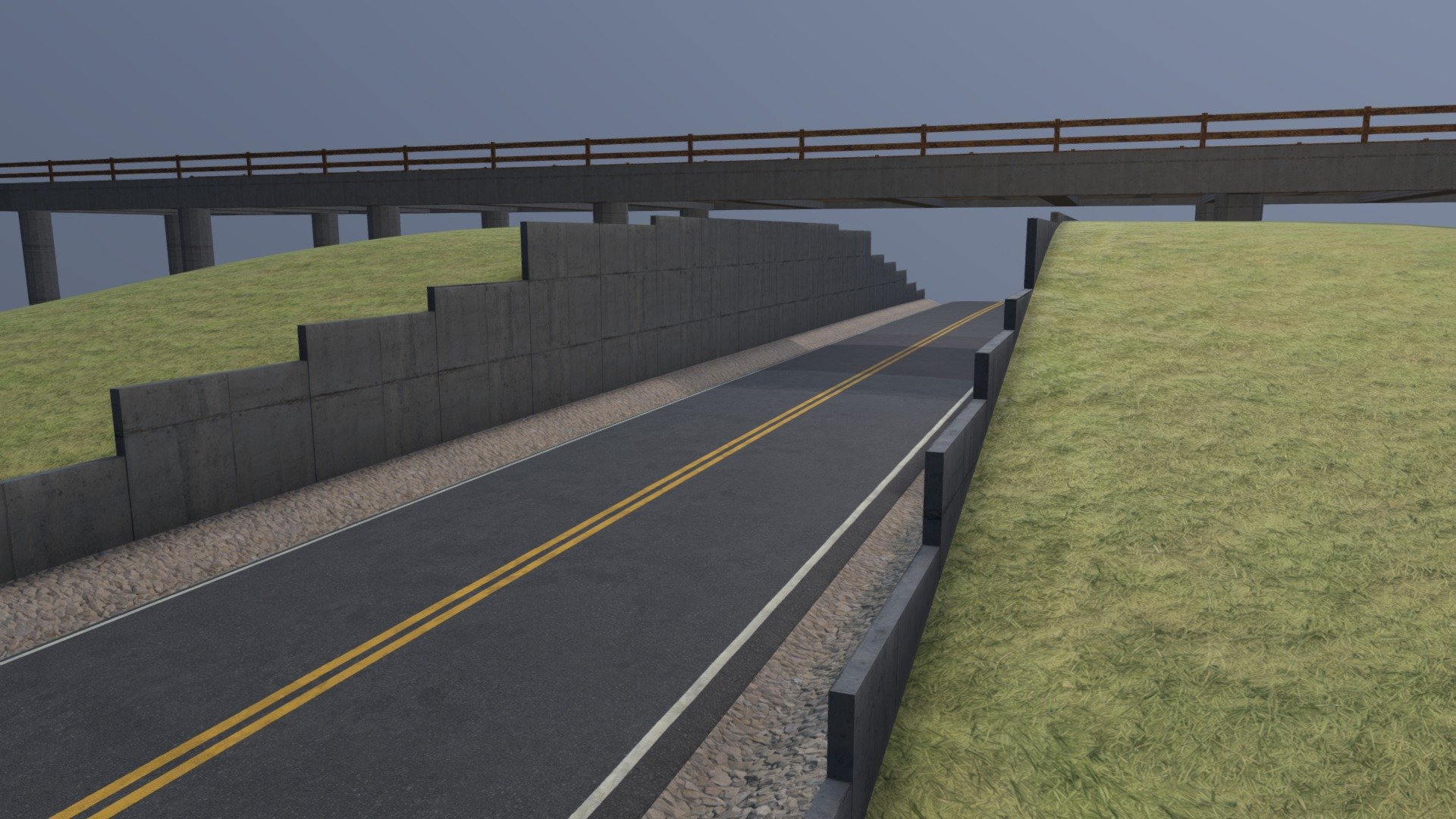 American Road Overpass Underpass Bridge - American Road Overpass Underpass Bridge - Download Free 3D model by jimbogies 3d model