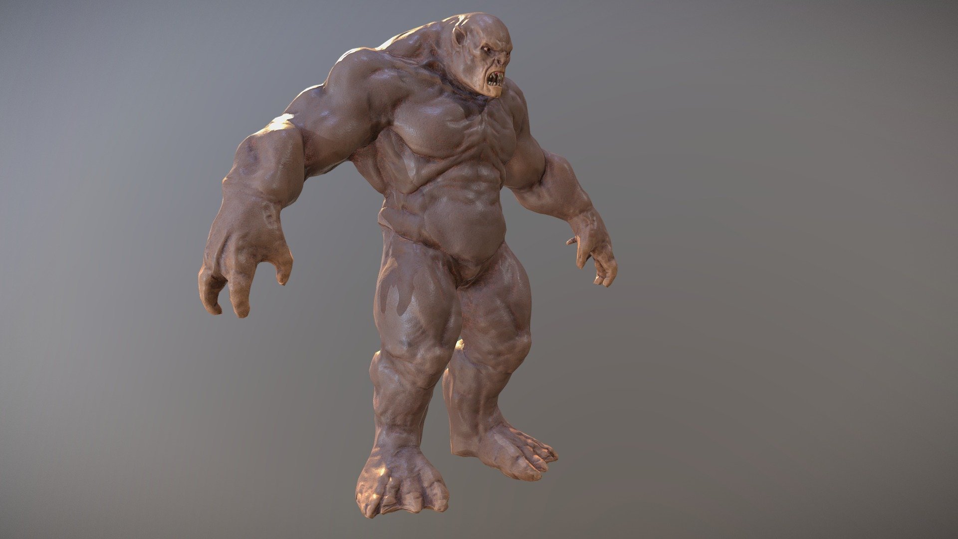 Took a troll model I was given and brought it down from 700k tris to under 15k. This is my first attempt at retopology, and given that I think it was a success 3d model