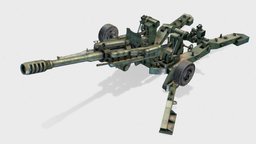 Artillery_Howitzer155mm artillery, training, long-range-cannons, cannons, howitzer, weaponlowpoly, weapon-3dmodel, long-barrel, simulation-model, 3d, gameasset, 155mm, artillery-gun, howitzer-gun, howitzer155mm, howitzer-155mm