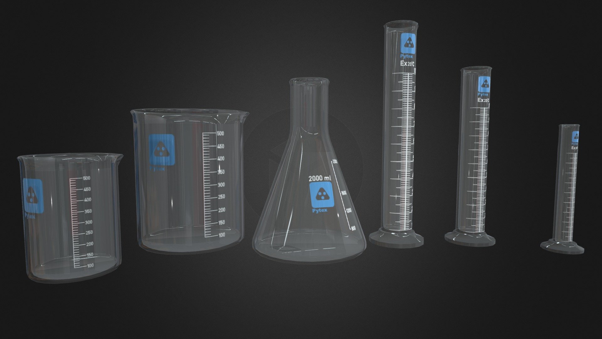 a set of beakers and flasks for a chemsitry lab - Chemistry Glassware - Download Free 3D model by maxdragonn (@maxdragon) 3d model
