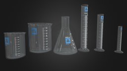 Chemistry Glassware lab, prop, science, chemistry, ares, glass, flask