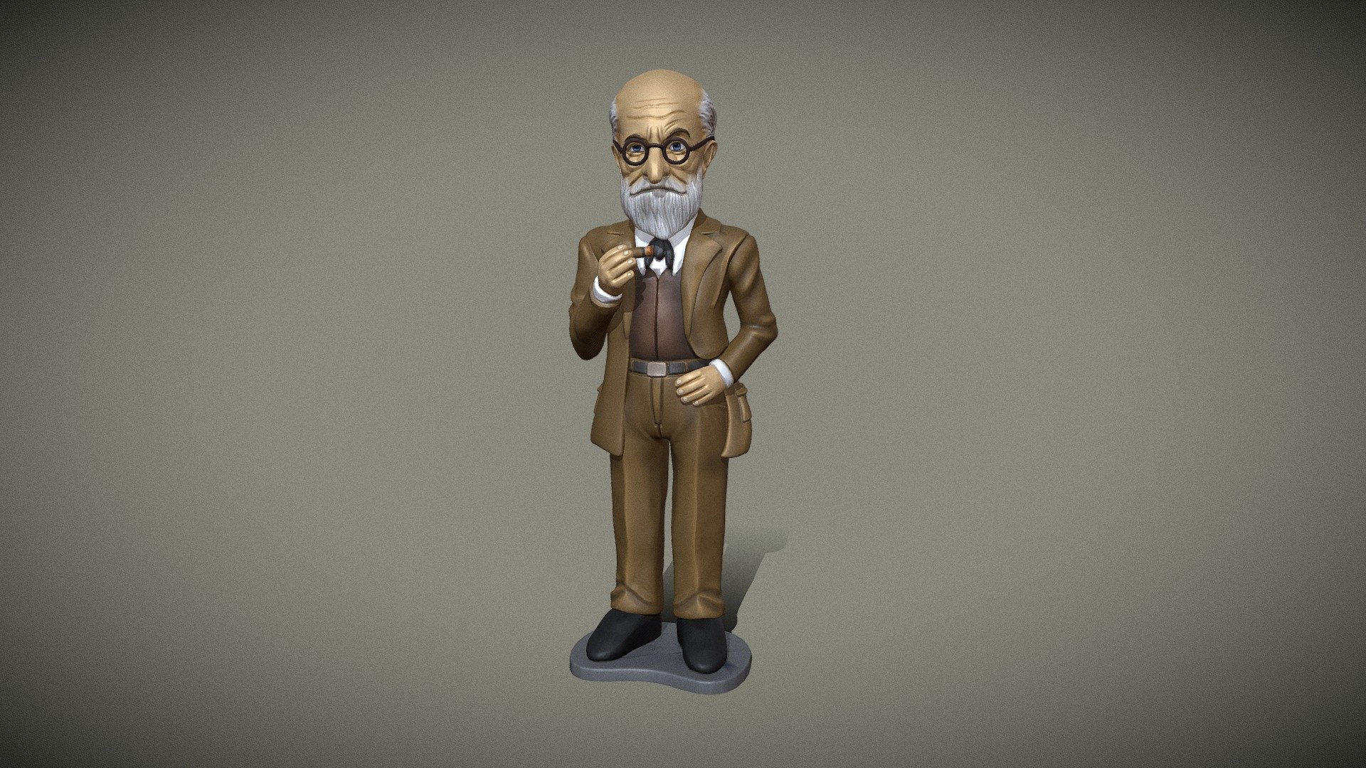 Sigmund Freud figurine, cartoon style for 3D printing - Sigmund Freud figurine - Buy Royalty Free 3D model by abauerenator 3d model