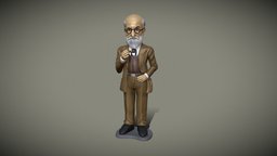Sigmund Freud figurine figurine, freud, sigmund, cartoon, phsychiatry