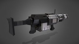 Assault Rifle Minigun based, minigun, assualtrifle, weapon, sci-fi, gun, concept, maya2020
