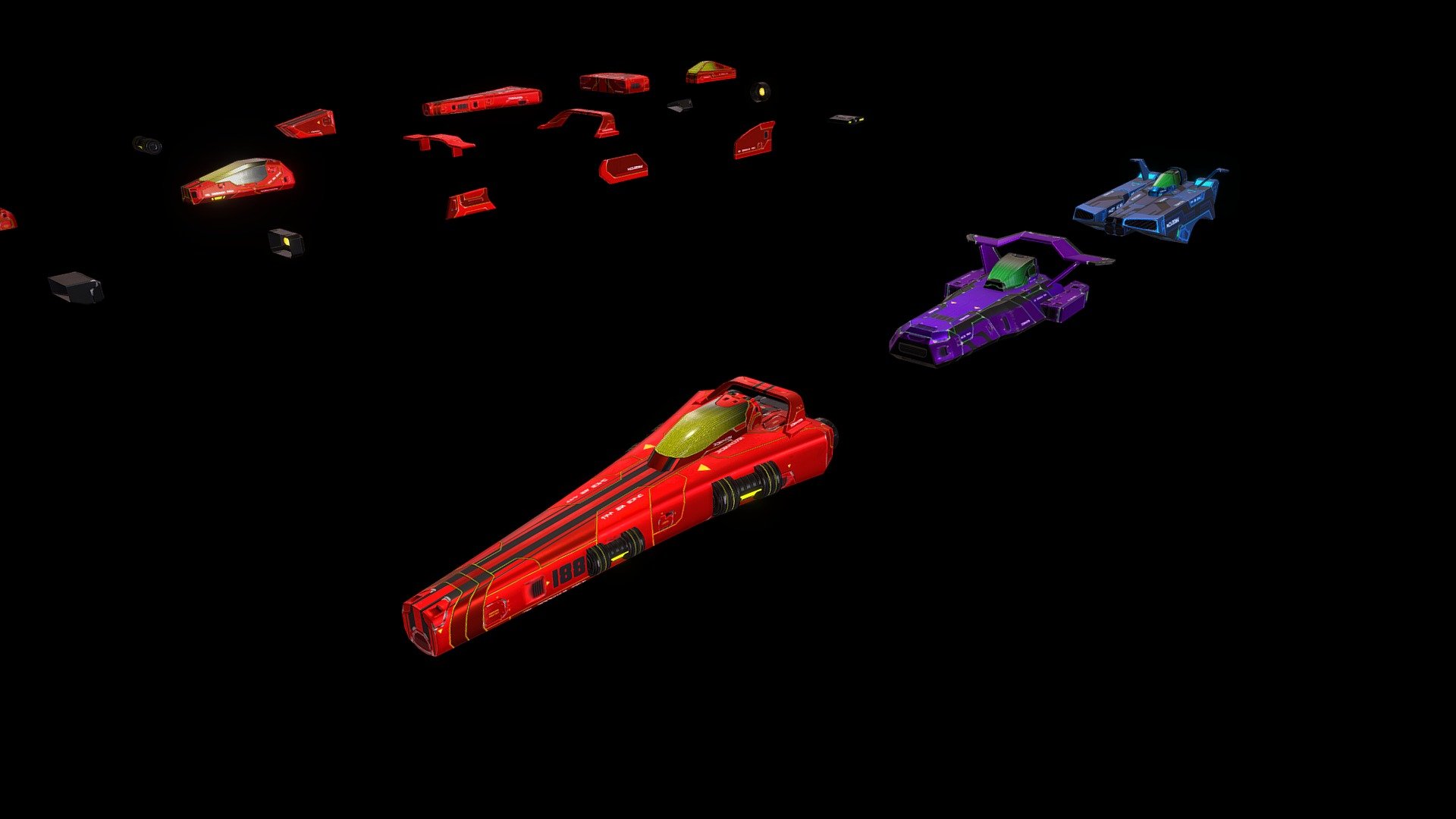 For more info visit: Ebal Studios - Modular Hover Racers Examples & Modules - 3D model by Ebal Studios (@EbalStudios) 3d model