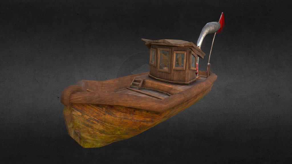 Cartoon boat - Cartoon Boat - 3D model by petrovich7777 3d model