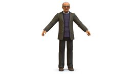 an old man professor in a sweater jacket glasses office, white, agent, people, doctor, jacket, pants, guard, brown, buisness, shoes, worker, director, professor, glasses, old, sweater, casual, scientist, principal, personnage, manager, oldman, teacher, investigator, detective, low-poly-model, lowpoly-gameasset-gameready, caucasian, veteran, employee, man, human, male, person, casualwear, casual-wear, sanitarian, pensioner, "puaro"