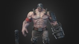 Thor Super Soldier Of The Third Reich soldier, hummer, nazi, cannon, wolfenstein, stilised, character, helmet, military, gameready, zombie