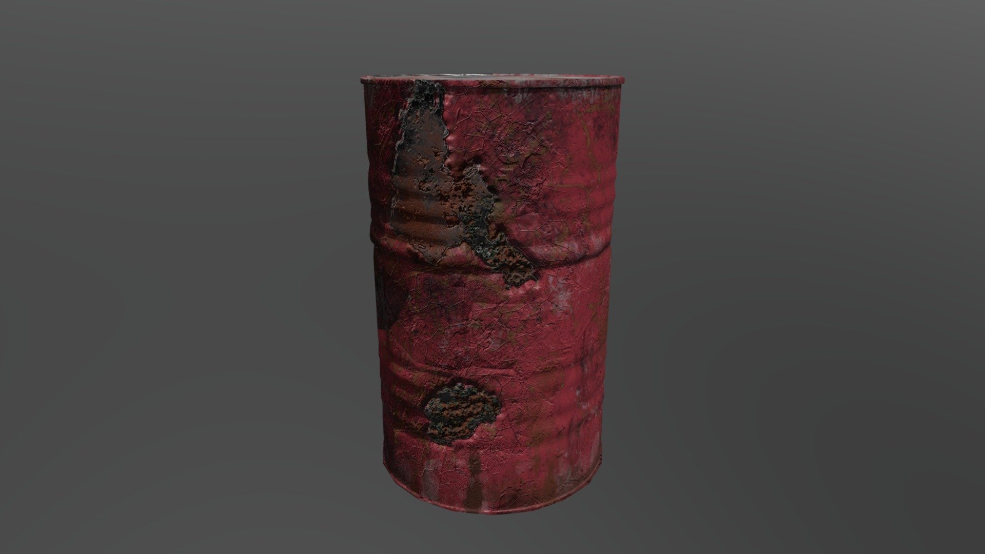 A Rusty Red Oil Drum - Red Oil Drum - 3D model by jbgroves 3d model