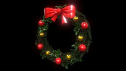 Christmas wreath pine, wreath, christmas, holly, festive, bauble