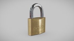 Golden Lock advanced, lock, chrome, metal, scanned, golden, pbr-texturing, anisotropic, pbr-materials, photoscan, inciprocal, abus, nanoprotect
