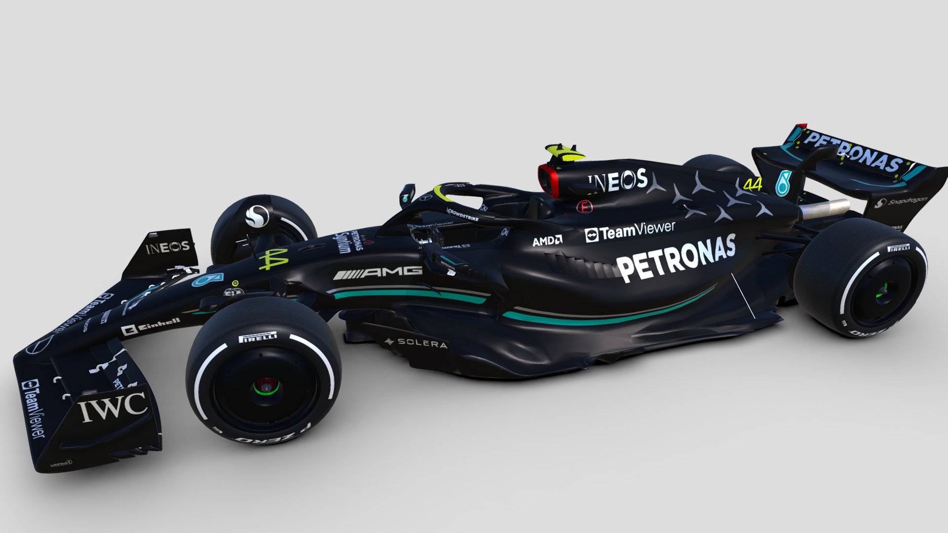 F1 2023 Mercedes W14 . Low Poly 3D model for Grand Prix 4.
Shape version: Early Season
Livery Miami GP - F1 2023 Mercedes W14 - 3D model by Excalibur 3d model