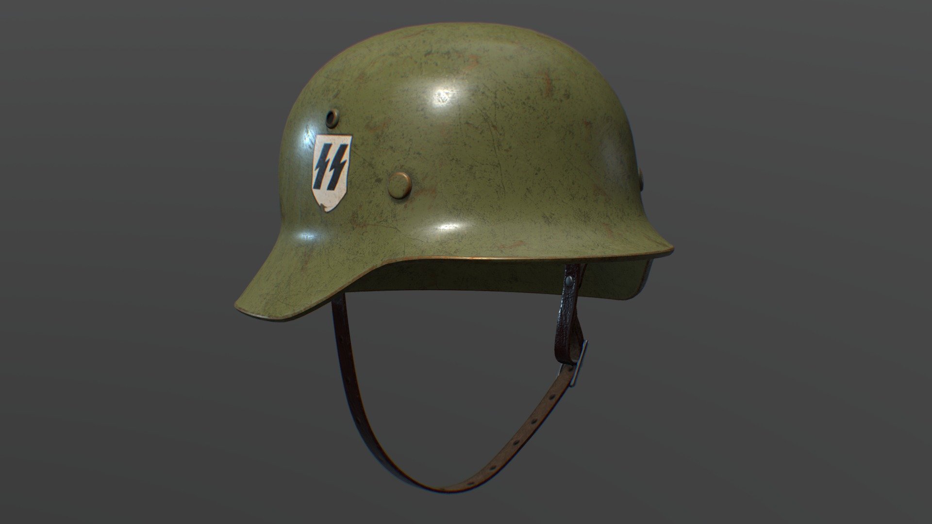 Nazi Helmet is a high quality, photo real model that will enhance detail and realism to any of your rendering projects. The model has a fully textured, detailed design that allows for close-up renders, and was originally modeled in cinema 4d and rendered with advance render and marmoset. || USAGE || This model is suitable for use in (broadcast, high-res film closeups, advertising, design visualization, forensic presentation, etc). || SPECS || The model contains 1 object . The model contains 4454 polygons without subdivision. || TEXTURES || PBR Textures :Base color / metalness / Normal / Roughness / OA . Dim : 2048 x 2048 || FORMAT || CINEMA4D R17 . 3ds Max 2016 . FBX Low Poly. || GENERAL || Model is built to real-world scale . Units used: Centimeters. Please rate it if you like it.Thank you 3d model
