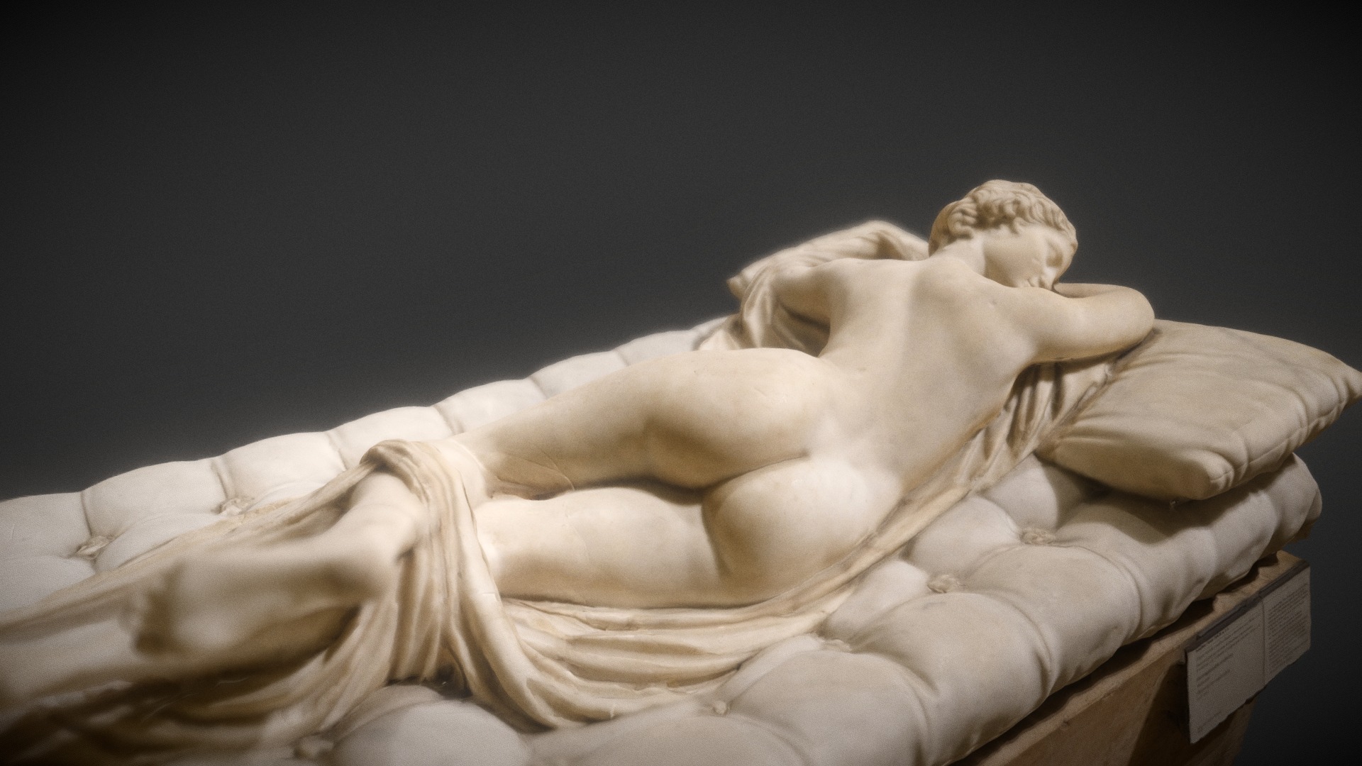 Reality Capture from Louvre, Paris

The ambivalence and voluptuous curves of this figure of Hermaphroditos, who lies asleep on a mattress sculpted by Bernini, are still a source of fascination today. His body merged with that of the nymph Salmacis, whose advances he had rejected, Hermaphroditos, son of Hermes and Aphrodite, is represented as a bisexed figure. The original that inspired this figure would have dated from the 2nd century BC, reflecting the late Hellenistic taste for the theatrical.

Discovered in Rome near the Baths of Diocletian in 1608, this statue was one of the most admired masterpieces of the Borghese Collection in the 17th and 18th centuries. In 1619, Cardinal Scipione Borghese commissioned the Baroque Italian sculptor Bernini to carve the mattress on which the ancient marble now lies 3d model