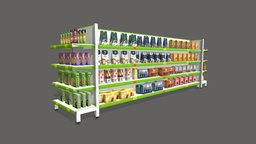 Grocery_Rack Lowpoly cereal, pops, trix, cheerios, raisin-bran, breakfast-cereal, grocery-store, captain-crunch, corn-flakes, apple-jacks, reeses-puffs, rice-crispies, cinnamon-toast-crunch, cocoa-puffs, frosted-mini-wheats, frosted-flakes