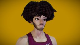 Hair Practice #3 hair, boy, muscle, gym, tank, afro, mixed, curly, man, male, sport, black
