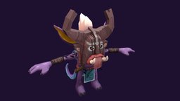 Handpainted Low poly Goblin with Dual Sickles goblin, character, handpainted-lowpoly
