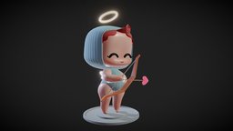 Love arrow, cute, challenge, bow, valentine, love, cupid, overalls, lowpolymodel, sketchfabweeklychallenge, sketchfabweeklychallenge2023
