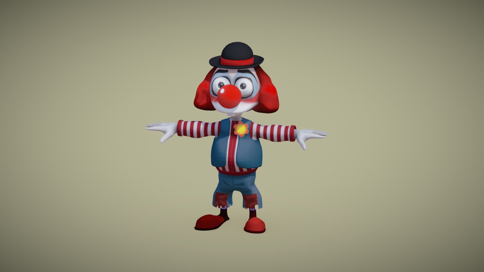 A clown character modeled by 3dsmax with fine typology ready for rig.
This Clown is in  high quality, photo real model that will enhance detail and realism to any of your rendering projects. The model has a fully textured, detailed design 3d model