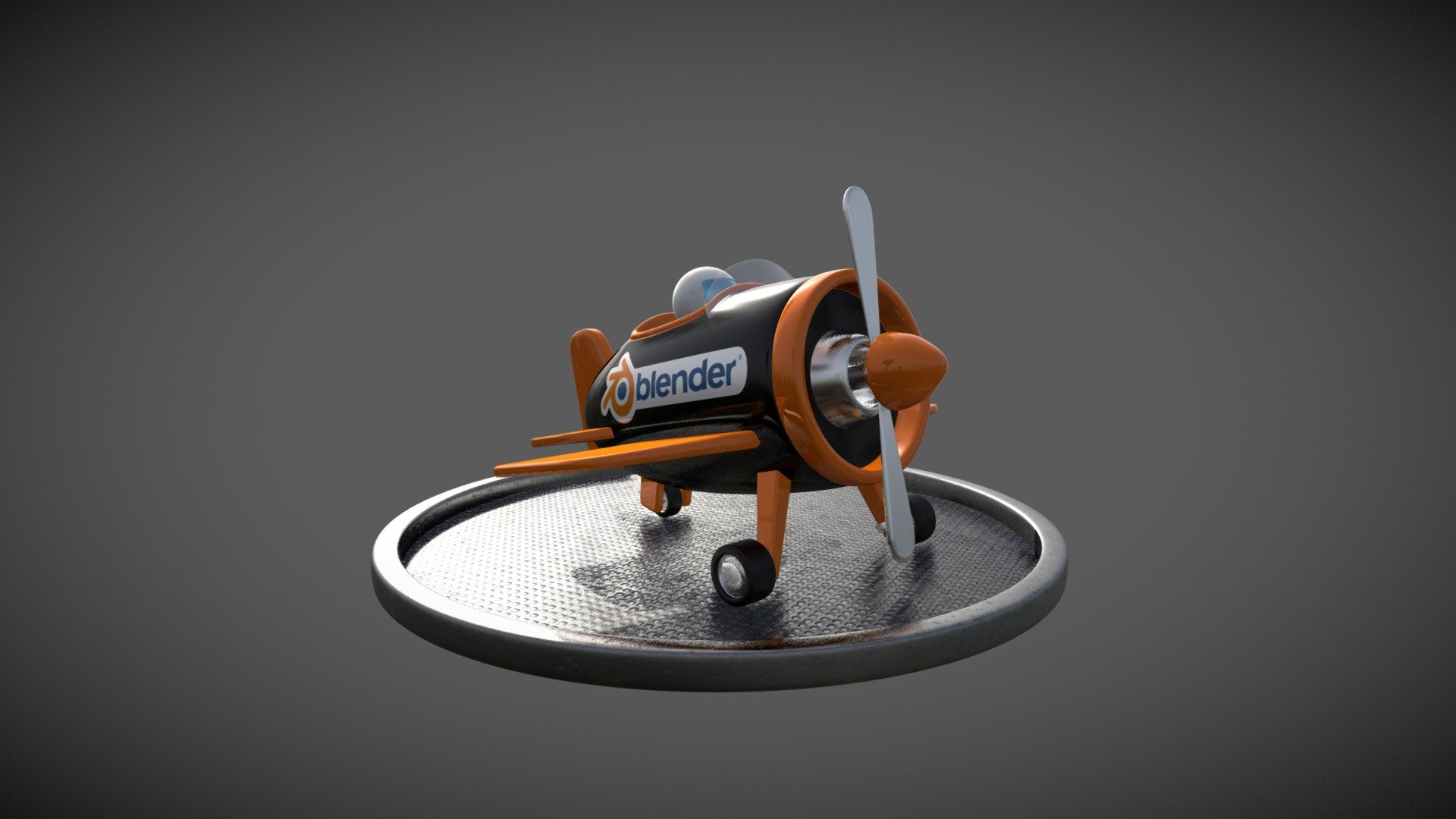 Avião cartoon realista produzido no Blender 3D 3d model