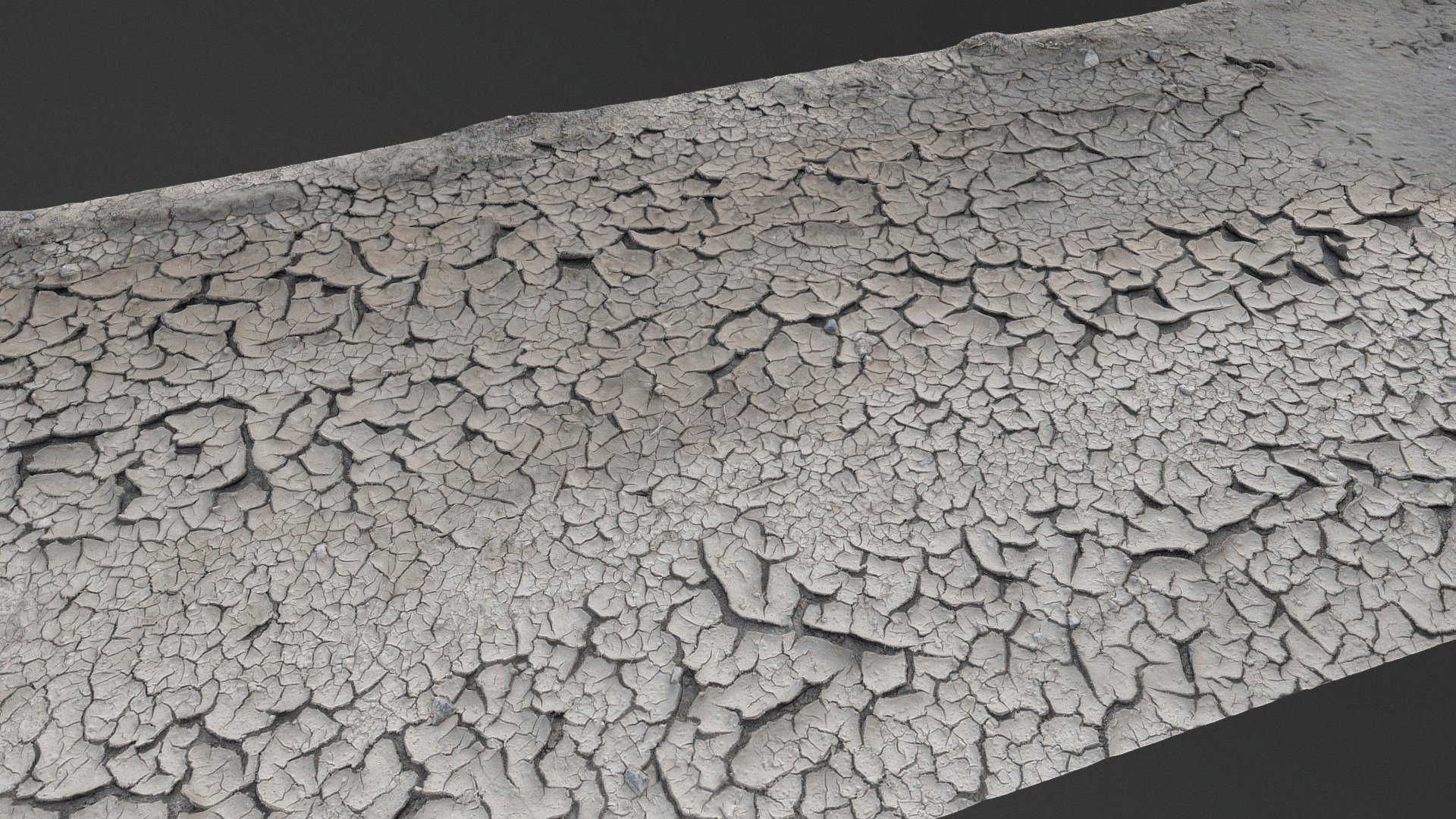 Drought dry soil desert soil land barren eroded ground dust bowl road path with cracks, with puddle with animal tracks

photogrammetry scan (180x36mp), 5x8k textures + hd normals - Dry soil ground road - Buy Royalty Free 3D model by matousekfoto 3d model