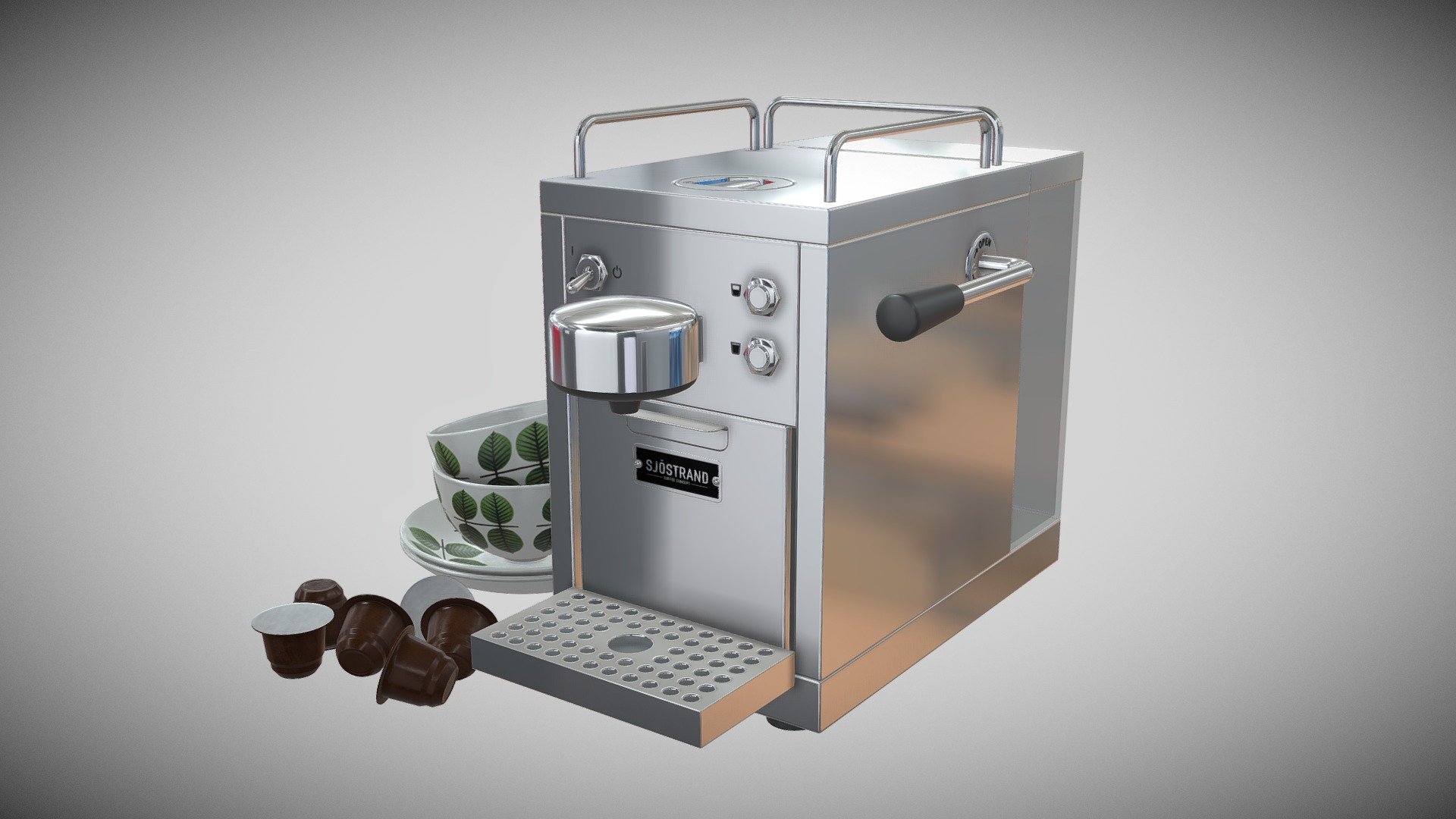 Sjostrand Espresso Machine - Buy Royalty Free 3D model by 0legator 3d model