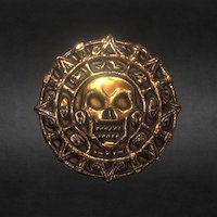 Cursed Aztec Coins from Pirate of the Caribbean coin, antique, medallion, blackpearl, pirates-of-the-caribbean, jack-sparrow, substancepainter, skull, pirate