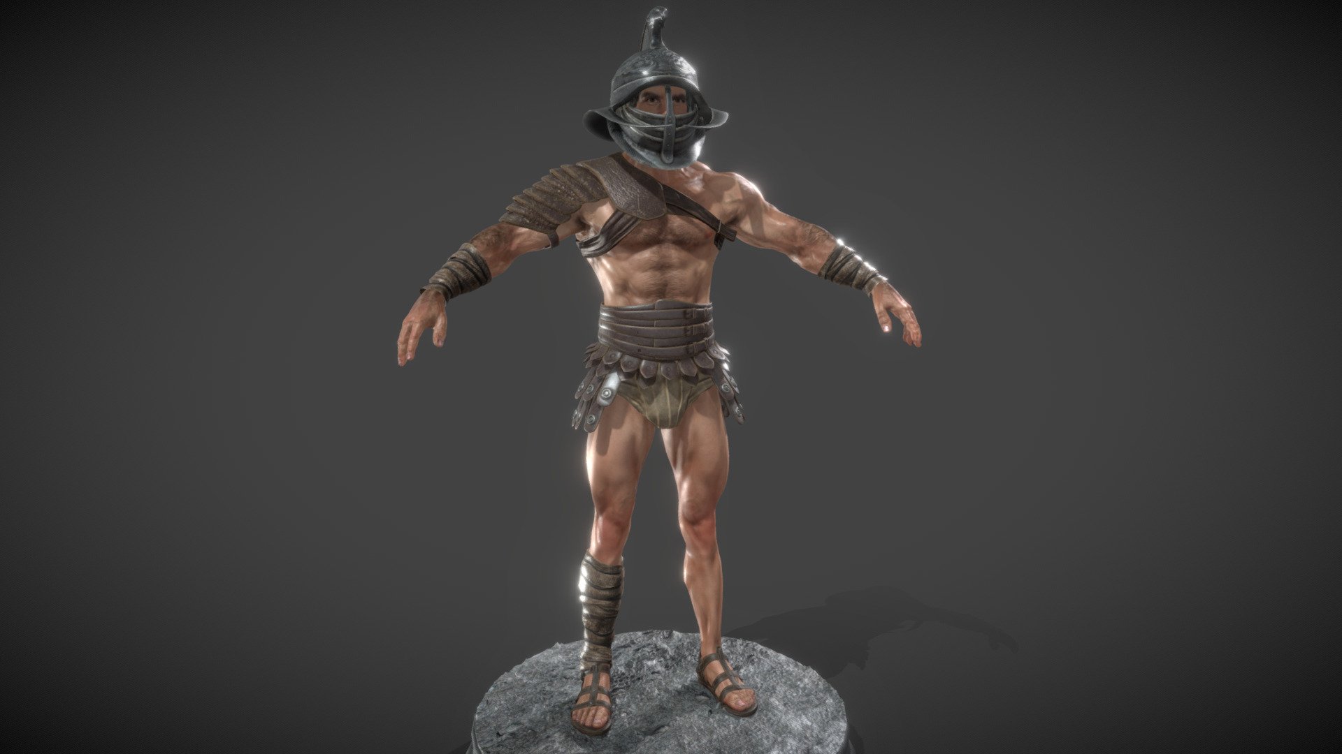 Roman Gladiator with interchangeable Armor. You can customize armor or character as you like. There is a complete weapons set.

High quality modeling and texturing for realistic renders. 2K high-detailed textures. PBR materials for physically accurate render and maximum compatibitily (ue4, unity, v-ray, arnold, etc.), perfectly skinned with bones readi to animate. Custom male body sculpted with z-brush and with handmade textures.

Ready to render and customize,enjoy!!! - Gladiator rookie - 3D model by Alessandro Giommetti (@giommo77) 3d model