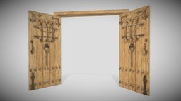Double Door quad, wrought-iron, wood