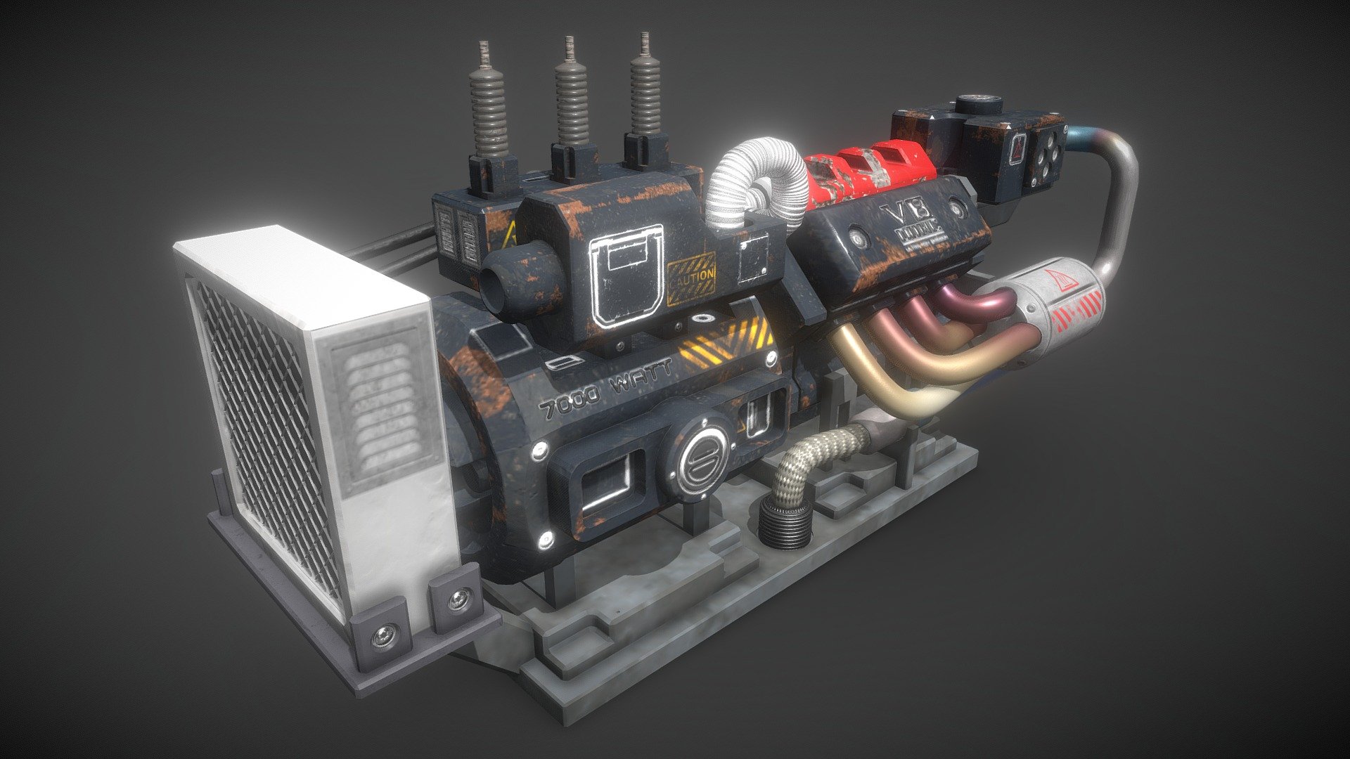 Generator prop based on real-world electrical and mechanical systems.




4K PBR Materials

Unity Standard Pipeline
 - HQ PBR Generator - 3D model by Vaportrash 3d model