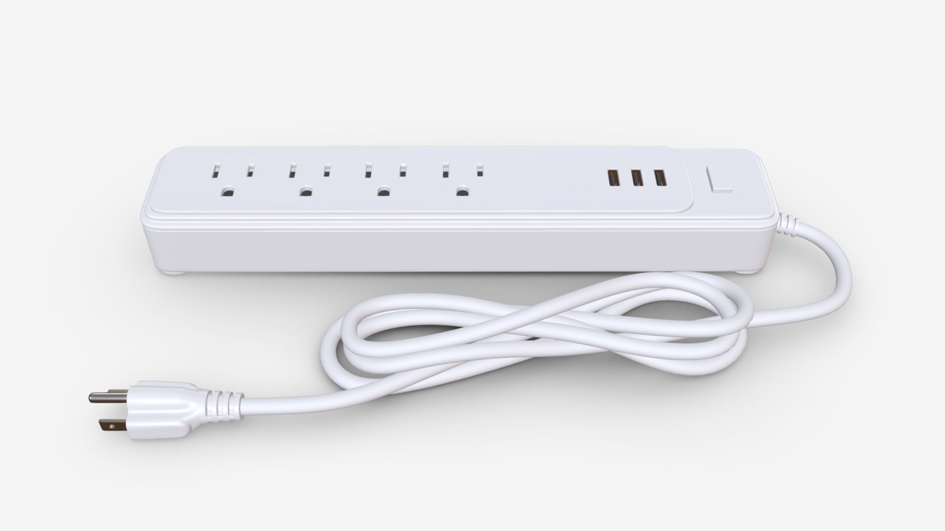 Power strip USA with USB ports - Buy Royalty Free 3D model by HQ3DMOD (@AivisAstics) 3d model