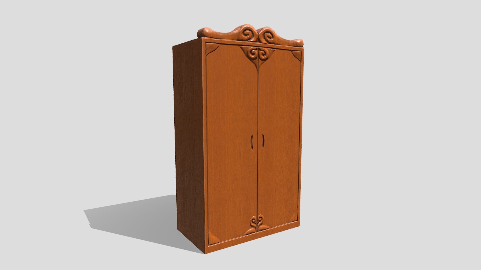 A wooden toon-style wardrobe for a comic or low-poly setting.

Includes the model and textures 3d model