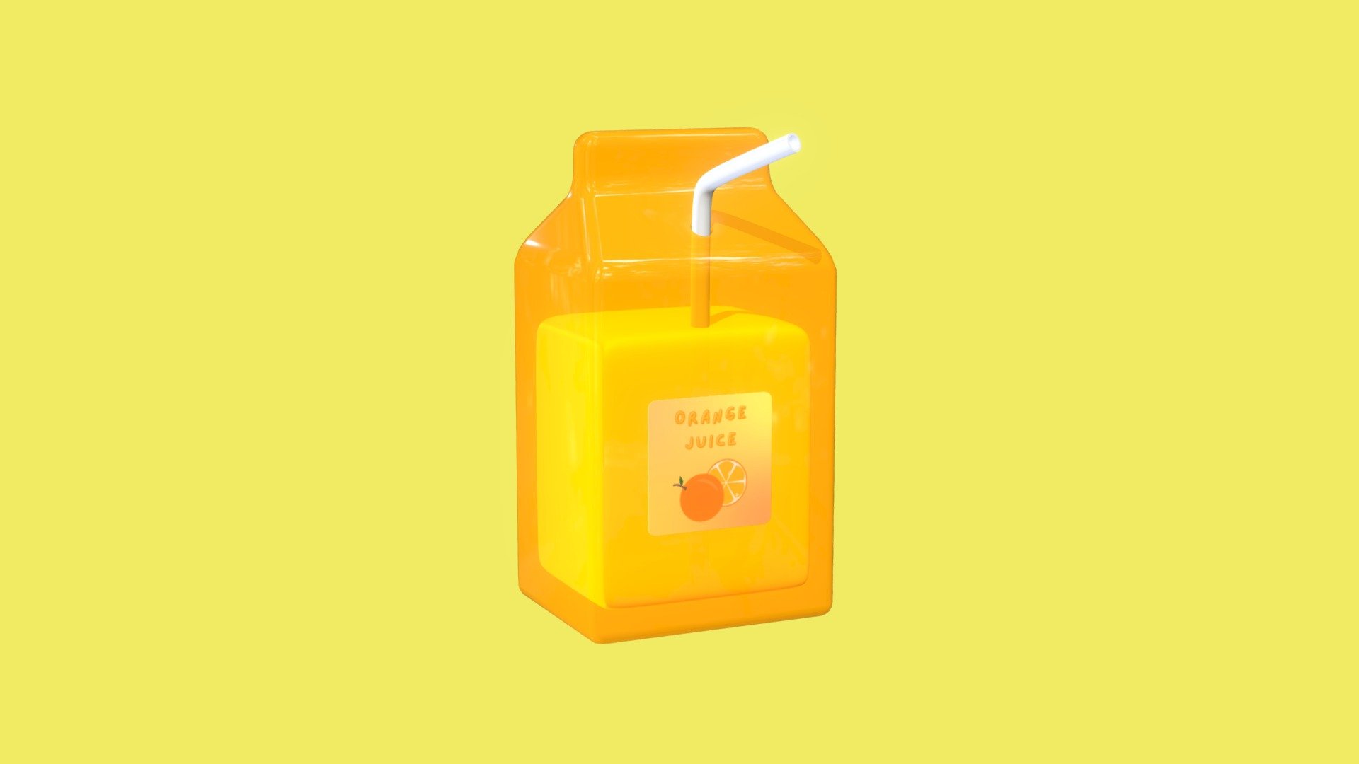 A drink of Orange Juice Jar in the form of carton with glass texture - Orange Juice Jar - Buy Royalty Free 3D model by ElOsitoAzul 3d model