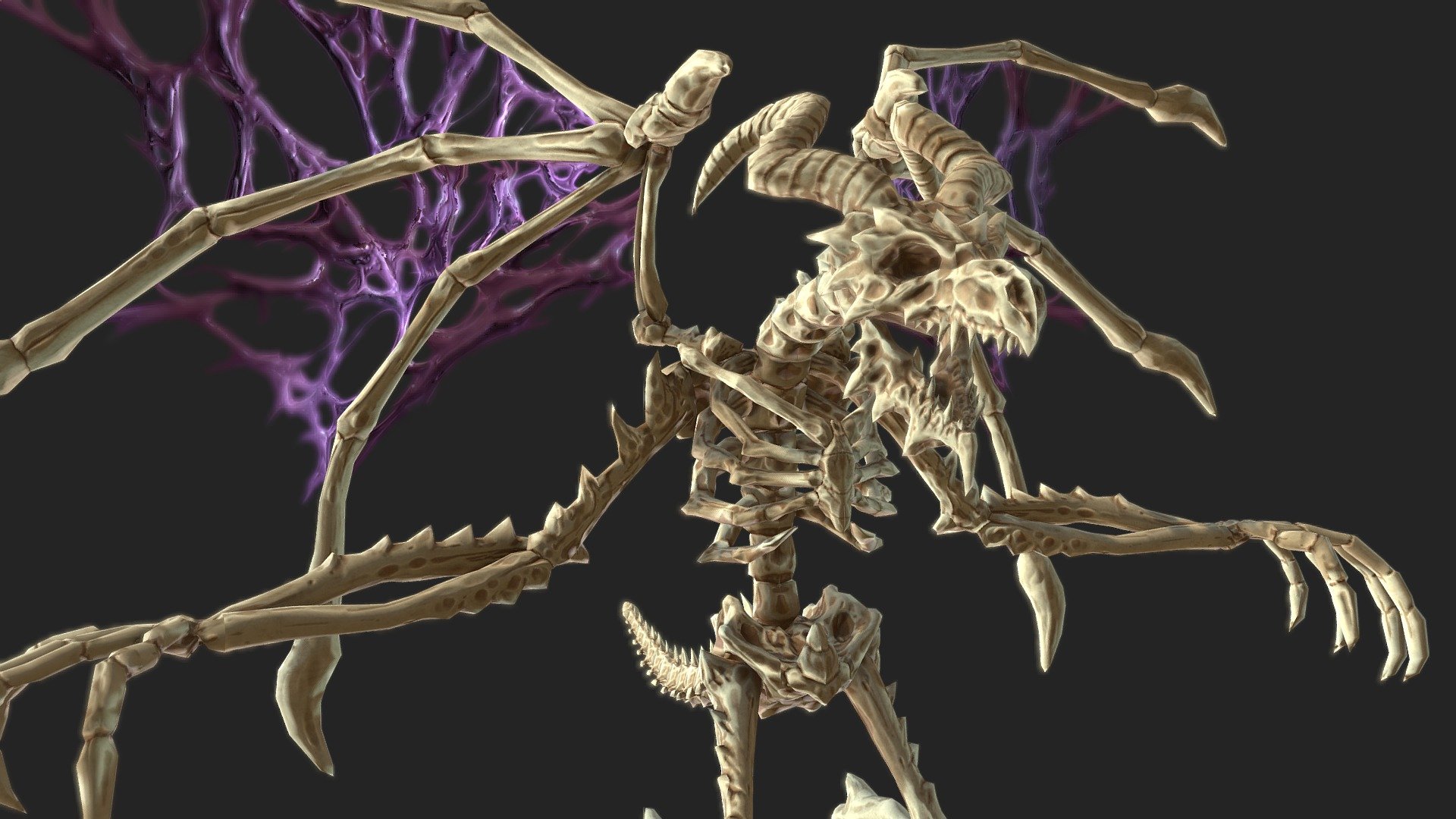 Skeletal Structure of the Dragon Warrior - Dragon Bones - 3D model by 3DSORCERY 3d model
