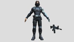 Winter Soldier(FREE)(Textured)(Rigged) marvel, hero, captainamerica, wintersoldier, 3d, 3dmodel