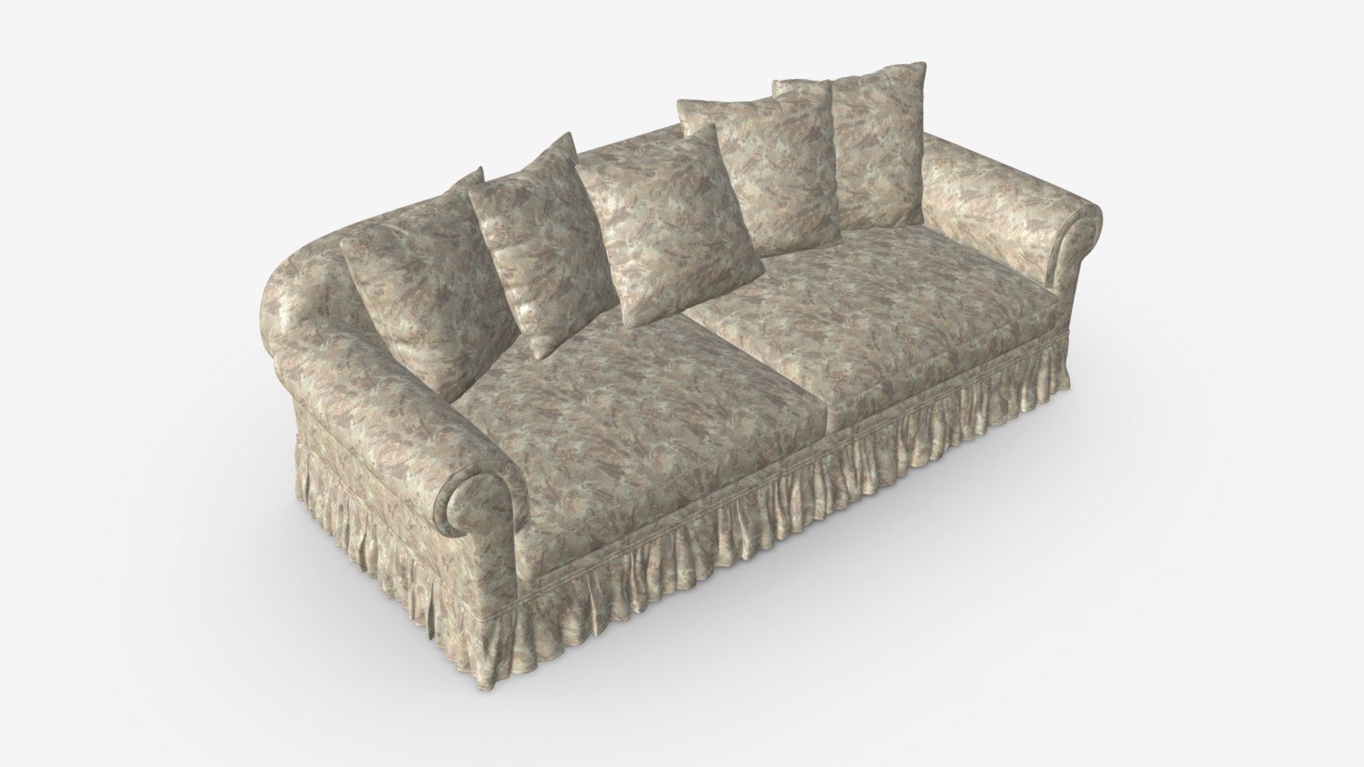 Sofa with five cushions - Buy Royalty Free 3D model by HQ3DMOD (@AivisAstics) 3d model