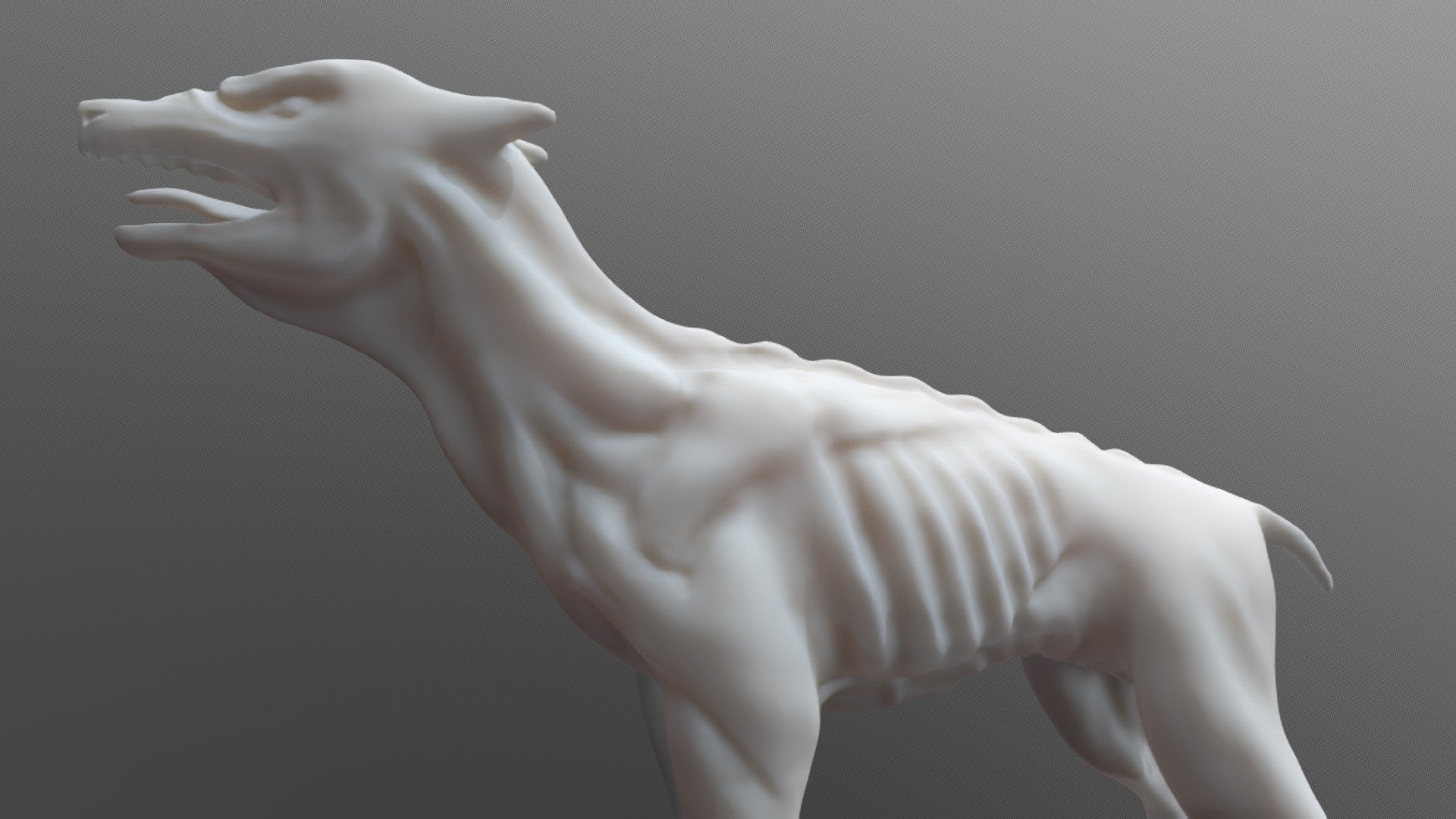 Mascular devil doggy. Made with sculptris - Hell Hound WIP - 3D model by DevMaximus 3d model
